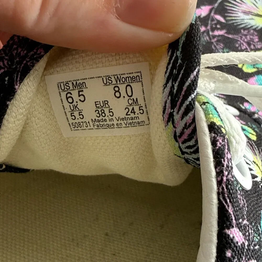 Vans Era Paradise Floral Sneakers W 8 M 6.5 Tropical Canvas Shoes Skater Lace Up
